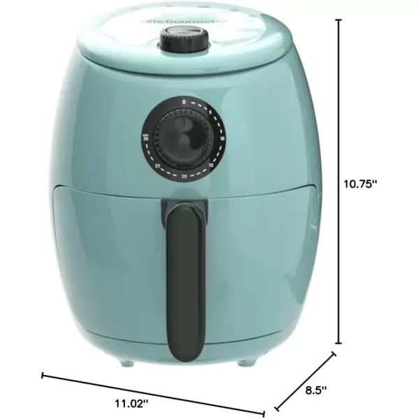 imageElite Gourmet EAF0201BG Personal 21 Qt Compact Space Saving Electric Hot Air Fryer OilLess Healthy Cooker Timer ampamp Temperature Controls 1000W Quart Blue GrayMint
