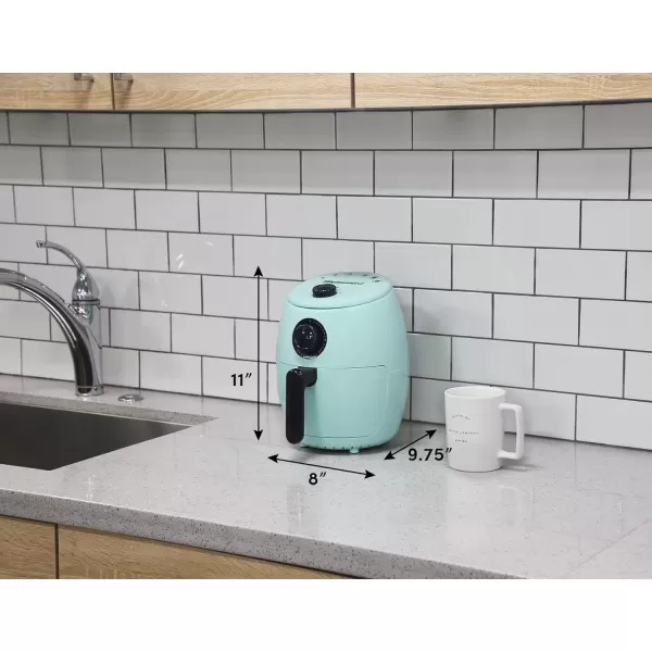 imageElite Gourmet EAF0201BG Personal 21 Qt Compact Space Saving Electric Hot Air Fryer OilLess Healthy Cooker Timer ampamp Temperature Controls 1000W Quart Blue GrayMint