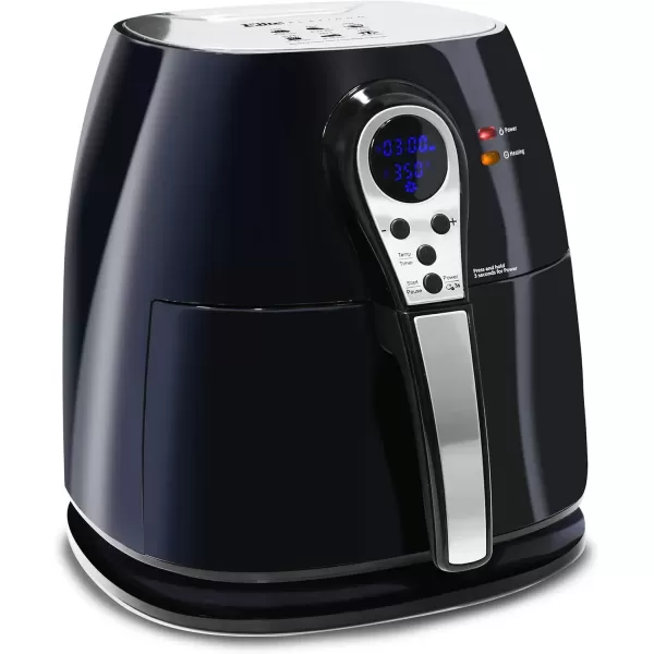 imageElite Gourmet EAF2500D Dual Basket 35Qt Electric Digital Hot Air Fryer 1400Watts OilLess Healthy Cooker TempTimer Settings Includes 26 Full Color Recipes Black32 Quart