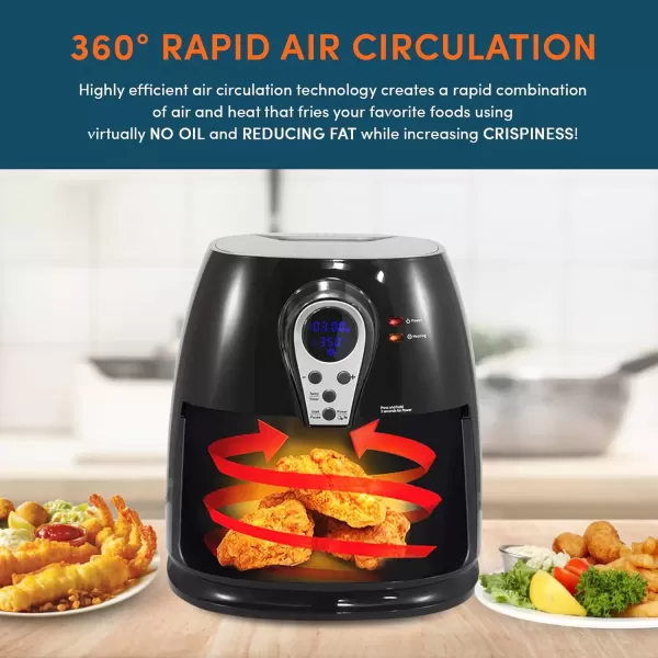 imageElite Gourmet EAF2500D Dual Basket 35Qt Electric Digital Hot Air Fryer 1400Watts OilLess Healthy Cooker TempTimer Settings Includes 26 Full Color Recipes Black32 Quart