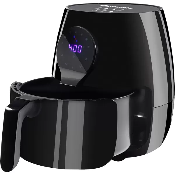 imageElite Gourmet EAF2612D Personal 21Qt Compact Space Saving Programmable Hot Air Fryer OilLess Healthy Cooker Timer ampamp Temperature Controls 1000W BlackBlack
