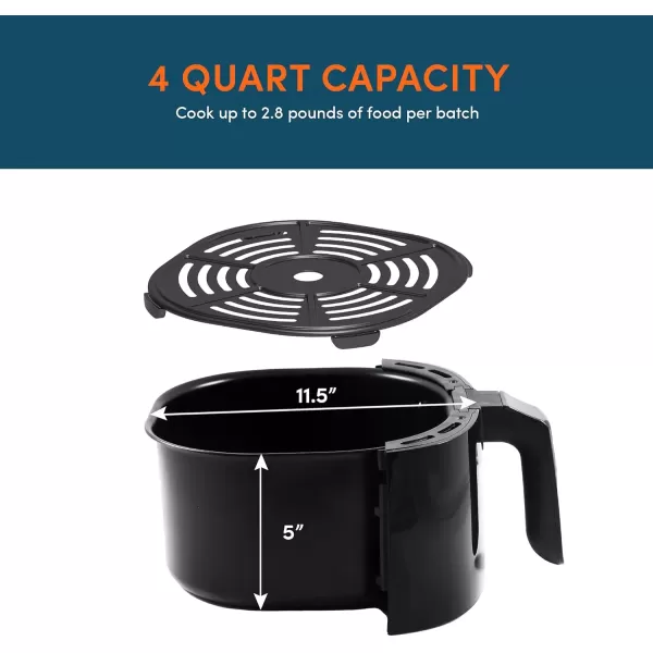 imageElite Gourmet EAF2612D Personal 21Qt Compact Space Saving Programmable Hot Air Fryer OilLess Healthy Cooker Timer ampamp Temperature Controls 1000W BlackBlack