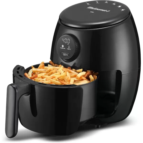 imageElite Gourmet EAF2612D Personal 21Qt Compact Space Saving Programmable Hot Air Fryer OilLess Healthy Cooker Timer ampamp Temperature Controls 1000W BlackBlack