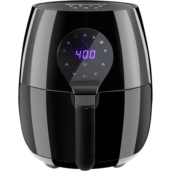 imageElite Gourmet EAF2612D Personal 21Qt Compact Space Saving Programmable Hot Air Fryer OilLess Healthy Cooker Timer ampamp Temperature Controls 1000W BlackBlack