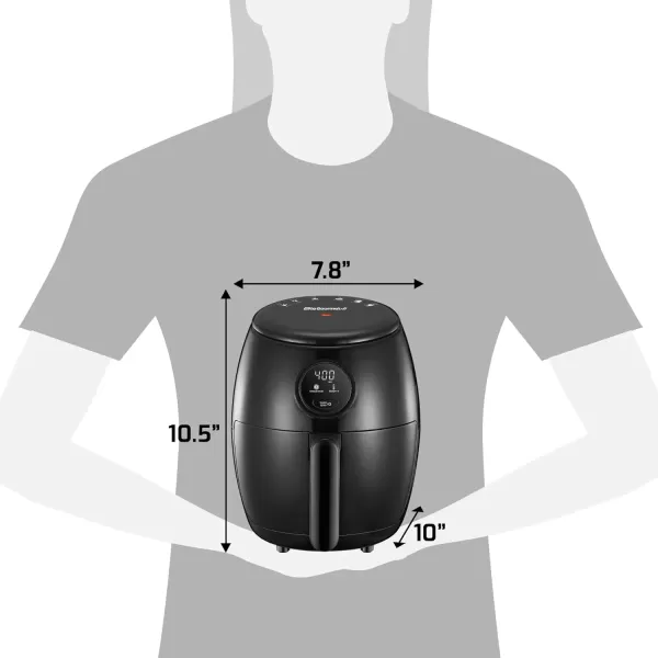 imageElite Gourmet EAF2612D Personal 21Qt Compact Space Saving Programmable Hot Air Fryer OilLess Healthy Cooker Timer ampamp Temperature Controls 1000W BlackBlack