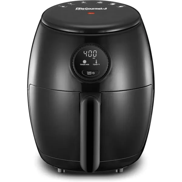 imageElite Gourmet EAF2612D Personal 21Qt Compact Space Saving Programmable Hot Air Fryer OilLess Healthy Cooker Timer ampamp Temperature Controls 1000W BlackBlack