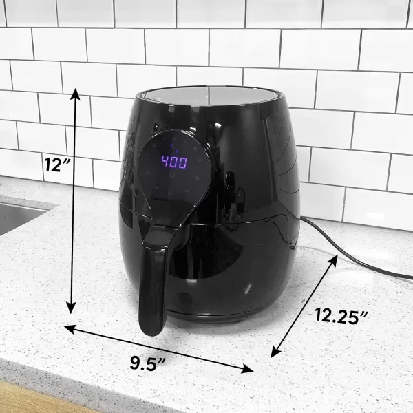 imageElite Gourmet EAF2612D Personal 21Qt Compact Space Saving Programmable Hot Air Fryer OilLess Healthy Cooker Timer ampamp Temperature Controls 1000W BlackBlack