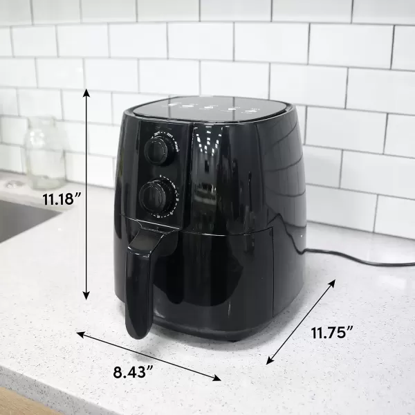 imageElite Gourmet EAF2612D Personal 21Qt Compact Space Saving Programmable Hot Air Fryer OilLess Healthy Cooker Timer ampamp Temperature Controls 1000W BlackBlack