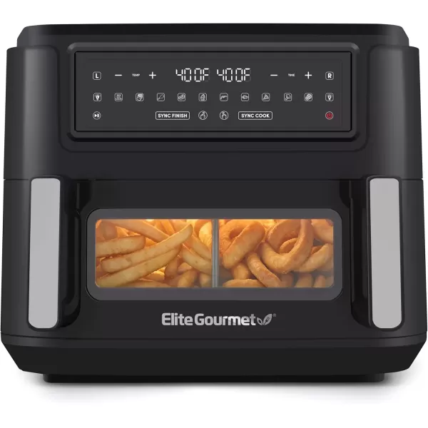imageElite Gourmet EAF2612D Personal 21Qt Compact Space Saving Programmable Hot Air Fryer OilLess Healthy Cooker Timer ampamp Temperature Controls 1000W BlackBlack