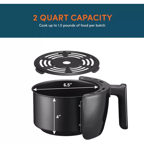 imageElite Gourmet EAF2612D Personal 21Qt Compact Space Saving Programmable Hot Air Fryer OilLess Healthy Cooker Timer ampamp Temperature Controls 1000W BlackBlack