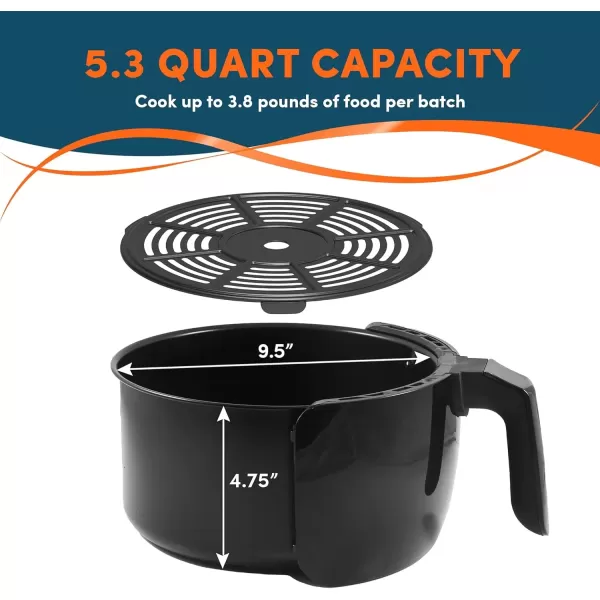 imageElite Gourmet EAF2612D Personal 21Qt Compact Space Saving Programmable Hot Air Fryer OilLess Healthy Cooker Timer ampamp Temperature Controls 1000W BlackBlack