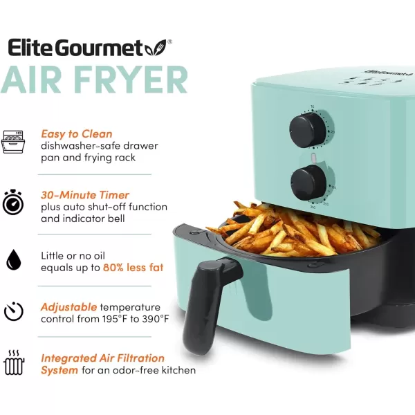 imageElite Gourmet EAF3218R Personal 11 Quart Compact Space Saving Electric Hot Air Fryer OilLess Healthy Cooker Timer ampamp Temperature Controls RedMint