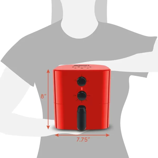 imageElite Gourmet EAF3218R Personal 11 Quart Compact Space Saving Electric Hot Air Fryer OilLess Healthy Cooker Timer ampamp Temperature Controls RedRed