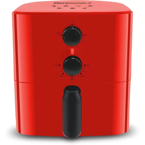 imageElite Gourmet EAF3218R Personal 11 Quart Compact Space Saving Electric Hot Air Fryer OilLess Healthy Cooker Timer ampamp Temperature Controls RedRed