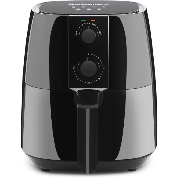 imageElite Gourmet EAF4617 Electric Digital Hot Air Fryer 1350Watts OilLess Healthy Cooker Timer ampamp Temperature Controls 4 Quart BlackBlack