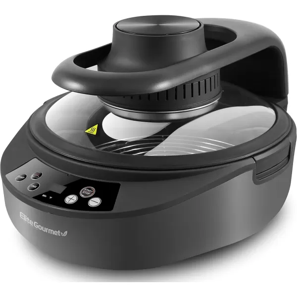 imageElite Gourmet EAF4700 Digital 5Qt Air Fryer Sears Bakes Roasts Top ampamp Bottom Heating OilLess Healthy Cooker TempTimer Settings Includes Recipes