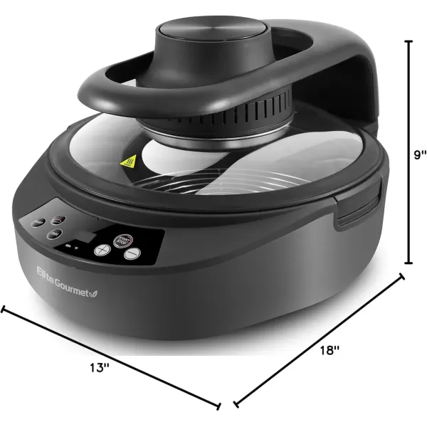 imageElite Gourmet EAF4700 Digital 5Qt Air Fryer Sears Bakes Roasts Top ampamp Bottom Heating OilLess Healthy Cooker TempTimer Settings Includes Recipes