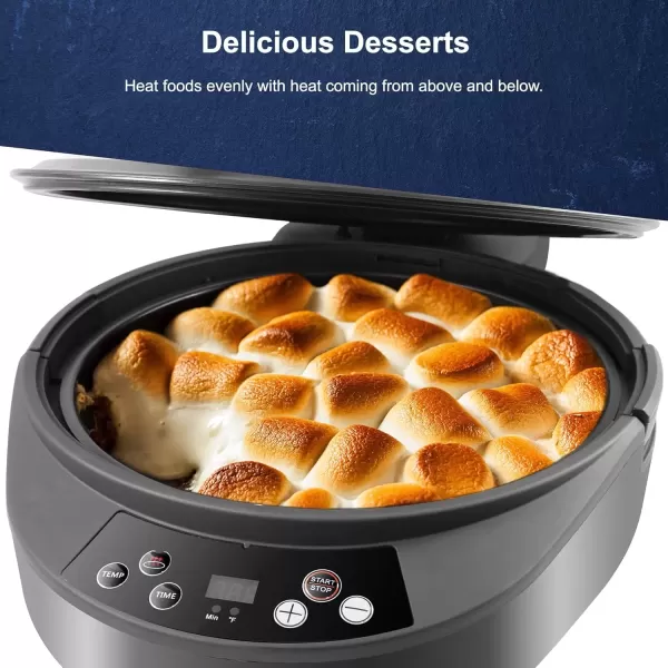 imageElite Gourmet EAF4700 Digital 5Qt Air Fryer Sears Bakes Roasts Top ampamp Bottom Heating OilLess Healthy Cooker TempTimer Settings Includes Recipes