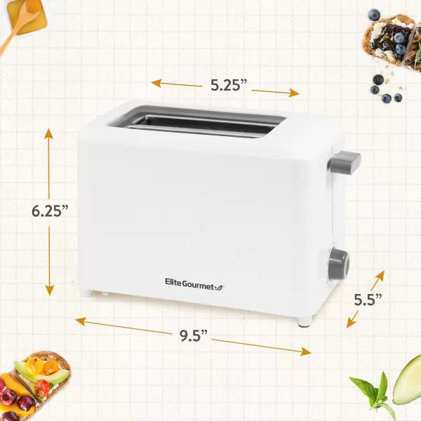 imageElite Gourmet ECT1027 Cool Touch Toaster 7 Toast Settings Cancel Functions Slide Out Crumb Tray Extra Wide 15quot Slots for Bagels Waffles Specialty Breads Puff Pastry Snacks White