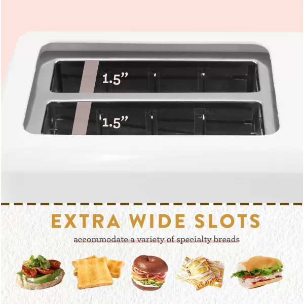 imageElite Gourmet ECT1027 Cool Touch Toaster 7 Toast Settings Cancel Functions Slide Out Crumb Tray Extra Wide 15quot Slots for Bagels Waffles Specialty Breads Puff Pastry Snacks White