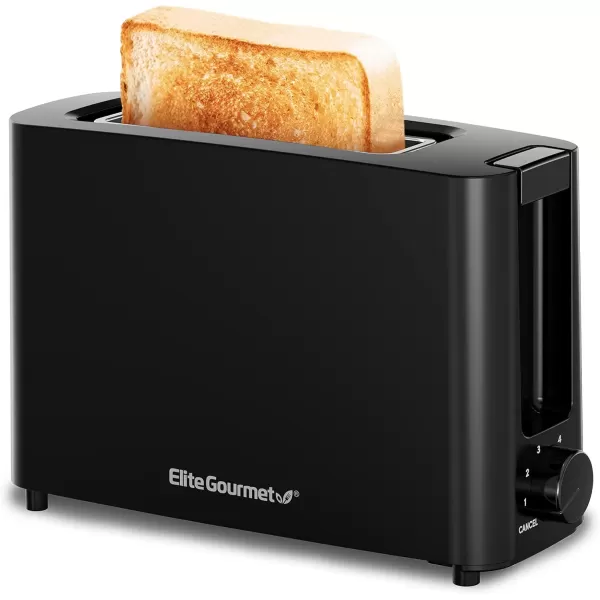 imageElite Gourmet ECT118B Cool Touch Single Slice Toaster 6 Toasting Levels ampamp Wide Slot for Bagels Waffles Specialty Breads Pastry Snacks BlackBlack
