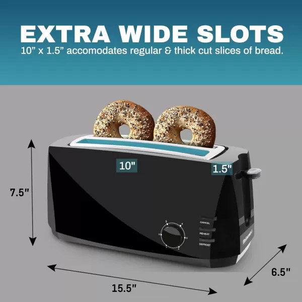 imageElite Gourmet ECT118B Cool Touch Single Slice Toaster 6 Toasting Levels ampamp Wide Slot for Bagels Waffles Specialty Breads Pastry Snacks BlackBlack