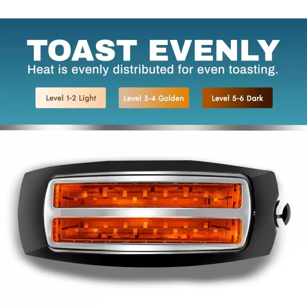 imageElite Gourmet ECT118B Cool Touch Single Slice Toaster 6 Toasting Levels ampamp Wide Slot for Bagels Waffles Specialty Breads Pastry Snacks BlackBlack