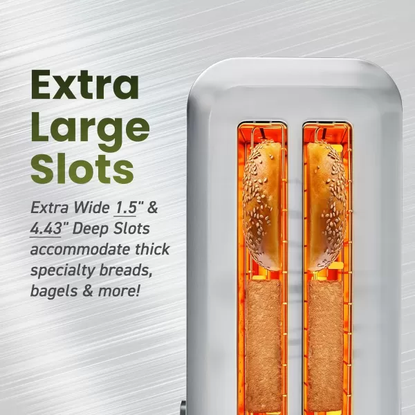 imageElite Gourmet ECT118B Cool Touch Single Slice Toaster 6 Toasting Levels ampamp Wide Slot for Bagels Waffles Specialty Breads Pastry Snacks BlackStainless Steel