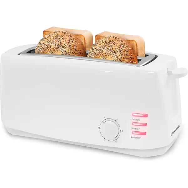 imageElite Gourmet ECT118B Cool Touch Single Slice Toaster 6 Toasting Levels ampamp Wide Slot for Bagels Waffles Specialty Breads Pastry Snacks BlackWhite