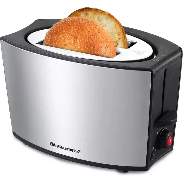 imageElite Gourmet ECT2428 Extra Wide 125 Slot 2Slice Toaster Cancel Defrost and Bagel Functions 6 Toast Settings SlideOut Crumb Tray Stainless Steel2 Slice