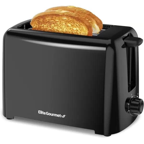 imageElite Gourmet ECT3100 Long Slot 4 Slice Toaster Reheat 6 Toast Settings Defrost Cancel Functions Builtin Warming Rack Extra Wide Slots for Bagels Waffles Stainless Steel ampamp BlackBlack