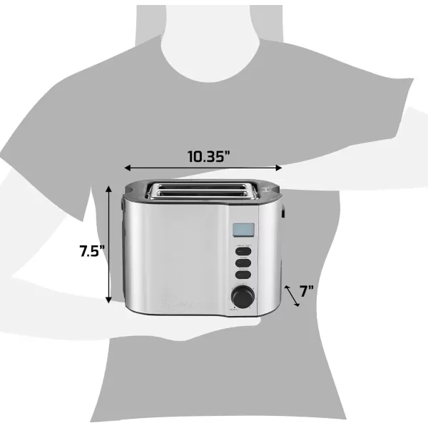 imageElite Gourmet ECT3100 Long Slot 4 Slice Toaster Reheat 6 Toast Settings Defrost Cancel Functions Builtin Warming Rack Extra Wide Slots for Bagels Waffles Stainless Steel ampamp BlackStainless Steel