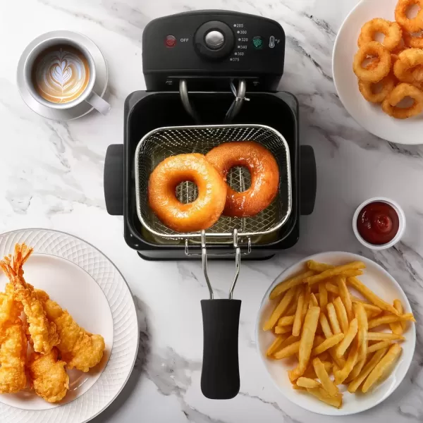 imageElite Gourmet EDF1550 Electric 15 Qt  6 Cup Oil Capacity Deep Fryer Adjustable Temperature Removable Basket Lid with Viewing Window Stainless SteelStainless Steel