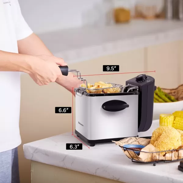 imageElite Gourmet EDF1550 Electric 15 Qt  6 Cup Oil Capacity Deep Fryer Adjustable Temperature Removable Basket Lid with Viewing Window Stainless SteelStainless Steel