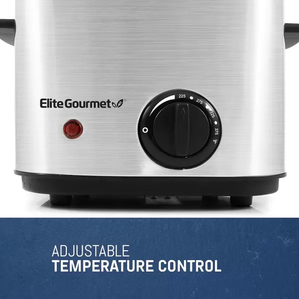 imageElite Gourmet EDF3500 Electric Immersion Deep Fryer Removable Basket Timer Control Adjustable Temperature Lid with Viewing Window and Odor Free FilterStainless Steel35 Quart  14 Cup15 Quart  6 Cup