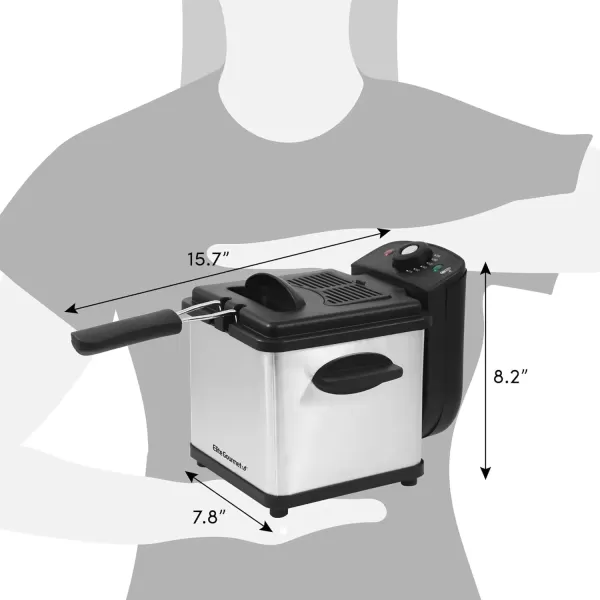 imageElite Gourmet EDF3500 Electric Immersion Deep Fryer Removable Basket Timer Control Adjustable Temperature Lid with Viewing Window and Odor Free FilterStainless Steel35 Quart  14 Cup16 Quart  65 Cup