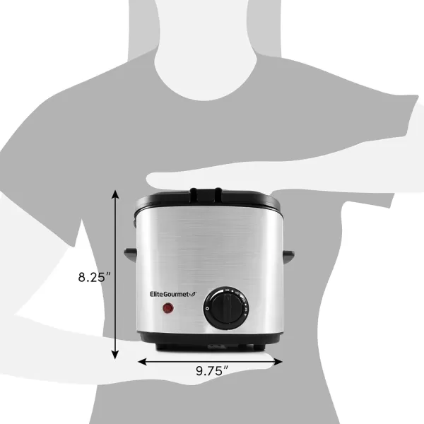 imageElite Gourmet EDF3500 Electric Immersion Deep Fryer Removable Basket Timer Control Adjustable Temperature Lid with Viewing Window and Odor Free FilterStainless Steel35 Quart  14 Cup15 Quart  6 Cup