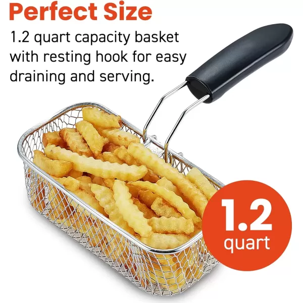 imageElite Gourmet EDF401T Electric 45 Qt  17 Cup Immersion Deep Fryer 3Baskets 1700Watt Timer Control Adjustable Temperature Lid with Viewing Window and Odor Free Filter12 Qt  48 Cup
