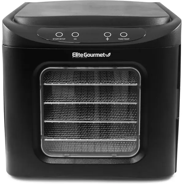 imageElite Gourmet EFD313B Programmable Food Dehydrator Food Dehydrator Adjustable Temperature Controls Jerky Herbs Fruit Veggies Snacks 6 Stainless Steel Trays6 Stainless Steel Trays