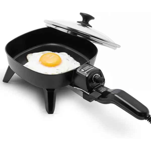 imageElite Gourmet EFS400 Personal Stir Fry Griddle Pan Rapid Heat Up 600 Watts Nonstick Electric Skillet with Tempered Glass Lid Black675 x 675