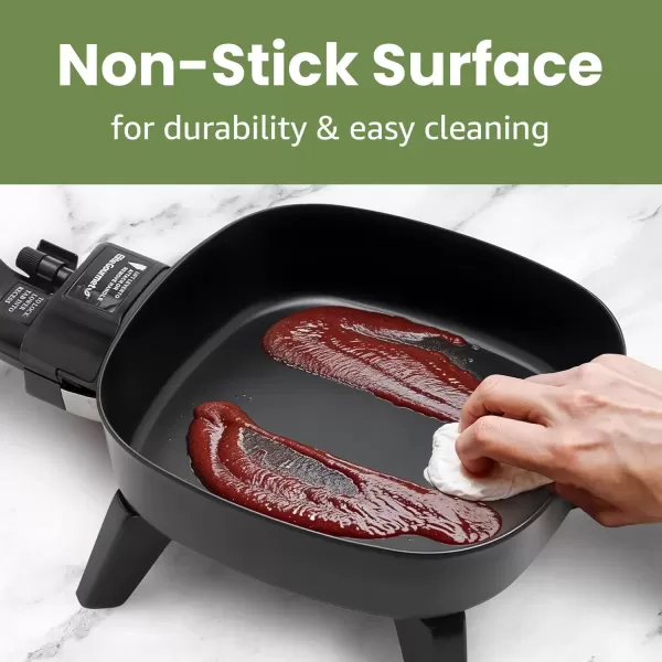 imageElite Gourmet EFS400 Personal Stir Fry Griddle Pan Rapid Heat Up 600 Watts Nonstick Electric Skillet with Tempered Glass Lid Black675 x 675