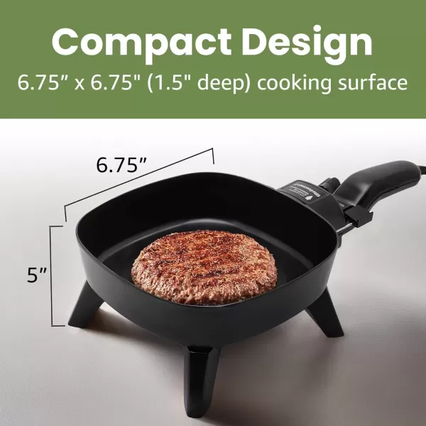 imageElite Gourmet EFS400 Personal Stir Fry Griddle Pan Rapid Heat Up 600 Watts Nonstick Electric Skillet with Tempered Glass Lid Black675 x 675
