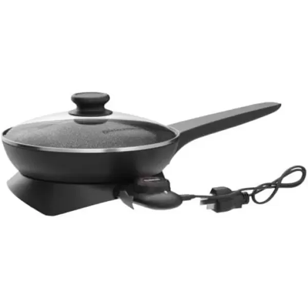 imageElite Gourmet EG6201 Extra Deep 12quotx12quotx32quot 75Qt Scratch Resistant Dishwasher Safe Nonstick Electric Skillet with Glass Vented Lid Adjustable Temperature Black2 Quart