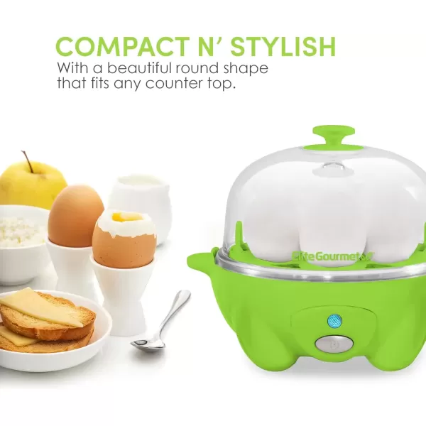 imageElite Gourmet EGC1405M 2Tiered Rapid Egg Cooker 5Egg Poacher Omelets Soft Medium HardBoiled Eggs with Auto ShutOff and Buzzer BPA Free 14 eggs MintLime Green