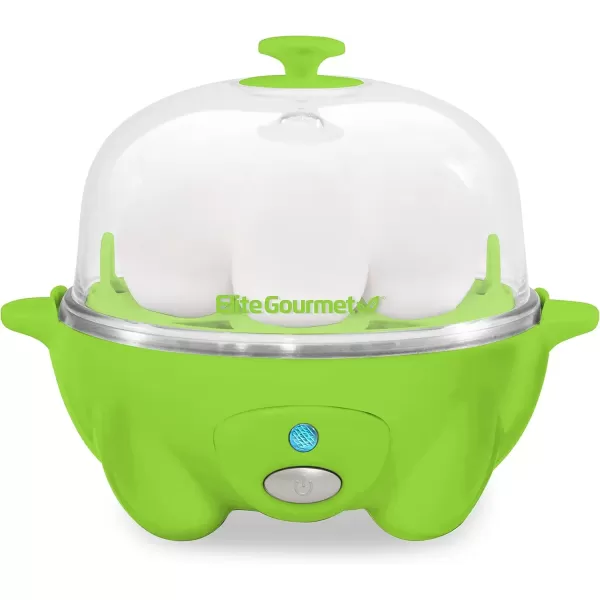 imageElite Gourmet EGC1405M 2Tiered Rapid Egg Cooker 5Egg Poacher Omelets Soft Medium HardBoiled Eggs with Auto ShutOff and Buzzer BPA Free 14 eggs MintLime Green