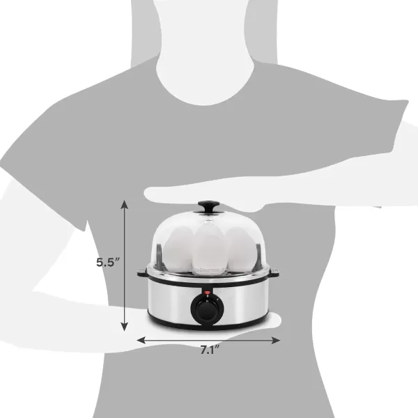imageElite Gourmet EGC1405M 2Tiered Rapid Egg Cooker 5Egg Poacher Omelets Soft Medium HardBoiled Eggs with Auto ShutOff and Buzzer BPA Free 14 eggs MintStainless Steel