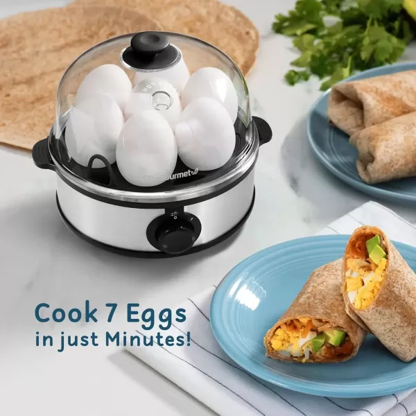 imageElite Gourmet EGC1405M 2Tiered Rapid Egg Cooker 5Egg Poacher Omelets Soft Medium HardBoiled Eggs with Auto ShutOff and Buzzer BPA Free 14 eggs MintStainless Steel