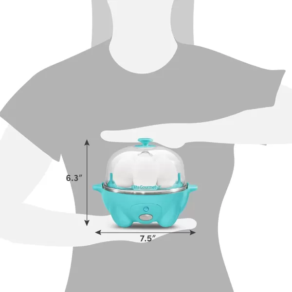 imageElite Gourmet EGC1405M 2Tiered Rapid Egg Cooker 5Egg Poacher Omelets Soft Medium HardBoiled Eggs with Auto ShutOff and Buzzer BPA Free 14 eggs MintTeal