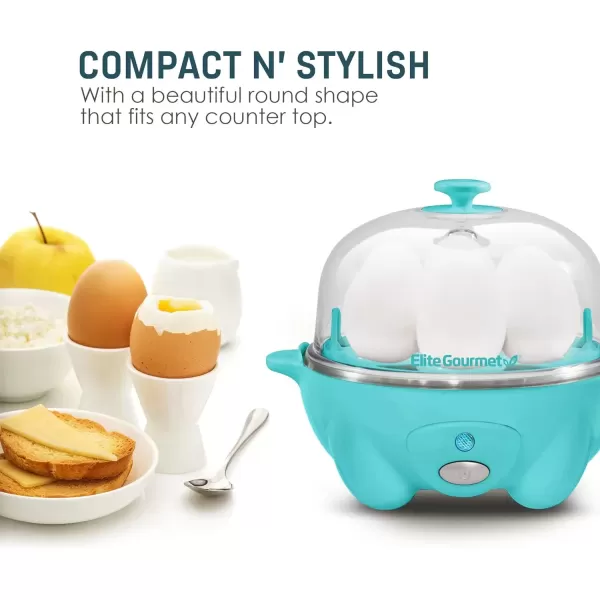 imageElite Gourmet EGC1405M 2Tiered Rapid Egg Cooker 5Egg Poacher Omelets Soft Medium HardBoiled Eggs with Auto ShutOff and Buzzer BPA Free 14 eggs MintTeal
