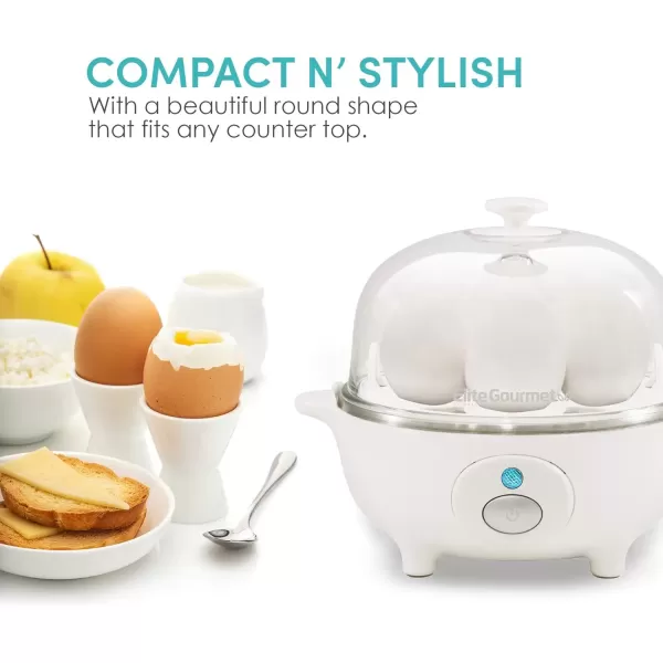 imageElite Gourmet EGC1405M 2Tiered Rapid Egg Cooker 5Egg Poacher Omelets Soft Medium HardBoiled Eggs with Auto ShutOff and Buzzer BPA Free 14 eggs MintWhite